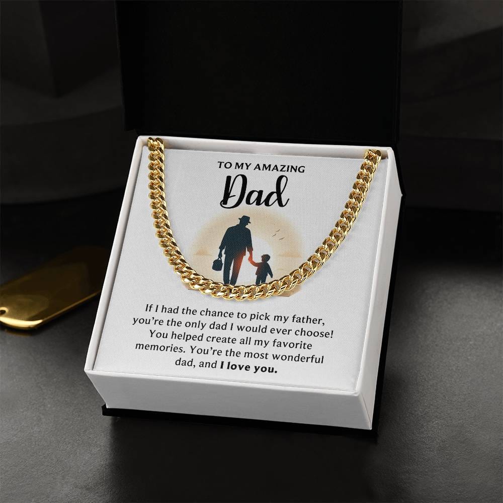 "Amazing Dad" Cuban Chain Link Necklace