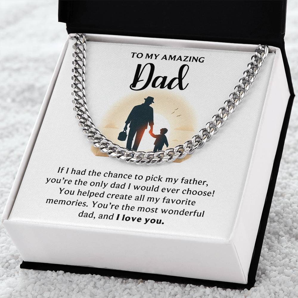 "Amazing Dad" Cuban Chain Link Necklace