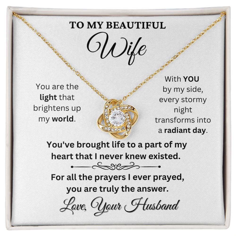 "Answered Prayer" Love Knot Necklace Gift for Wife