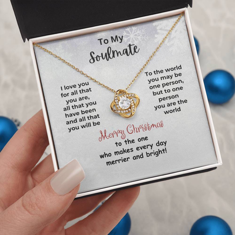 "To My Soulmate" Love Knot Necklace Christmas