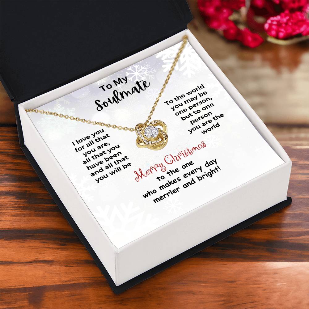 "To My Soulmate" Love Knot Necklace Christmas