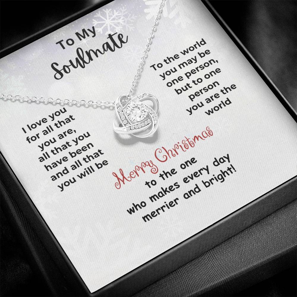 "To My Soulmate" Love Knot Necklace Christmas