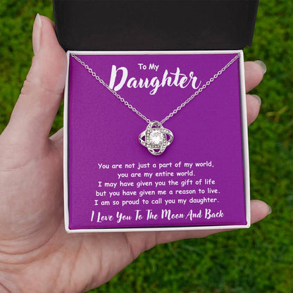 "You Are My Entire World" Love Knot Necklace