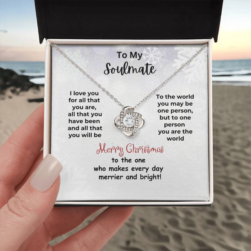 "To My Soulmate" Love Knot Necklace Christmas