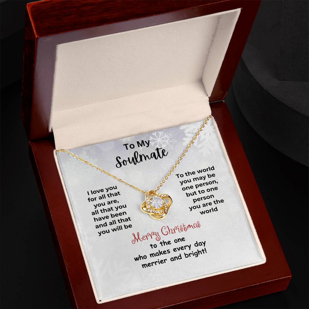 "To My Soulmate" Love Knot Necklace Christmas