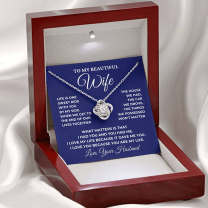 "One Sweet Ride" Love Knot Necklace for Wife