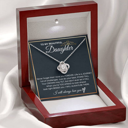 "To My Beautiful Daughter" Love Knot Necklace
