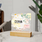 Custom Name Kids' Moon, Stars and Bunny Acrylic Plaque LED Nightlight